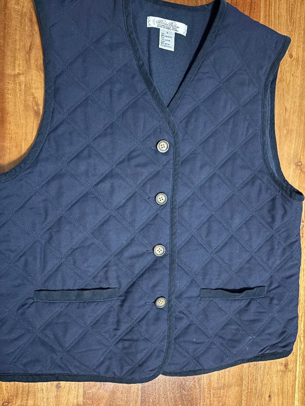Brooks Brothers Men;'s Quilted Vest Navy Small